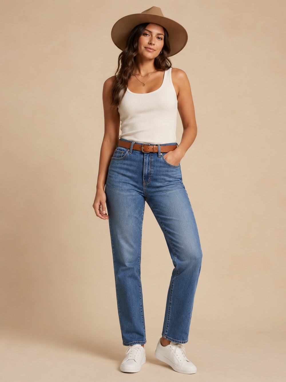 Old Navy Size 10 High Rise OG Straight Jeans Medium Wash Denim Classic